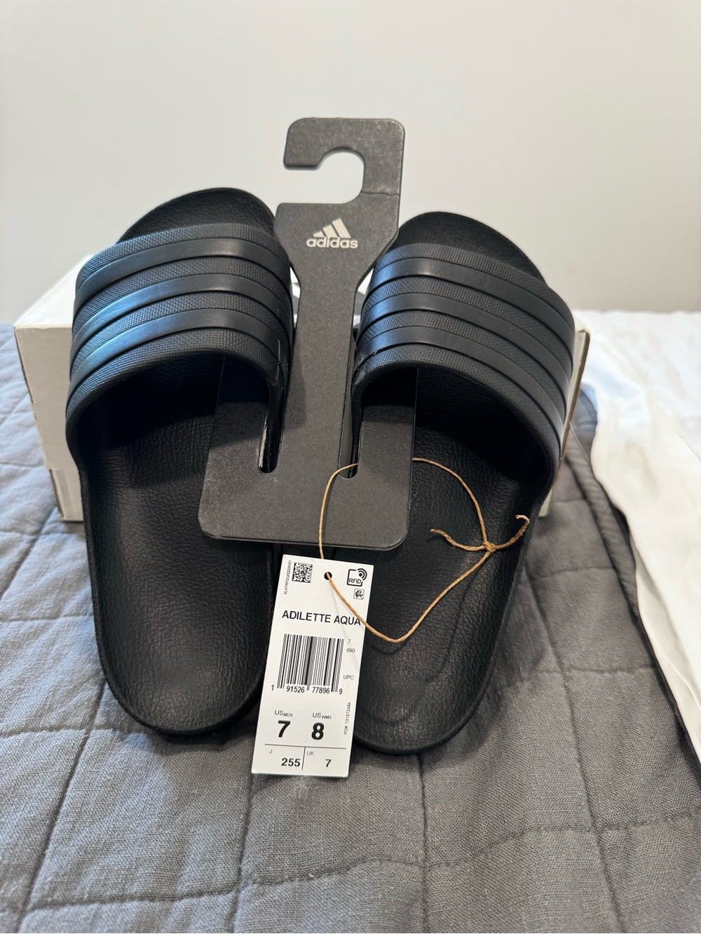 Unisex adidas Adilette Aqua Black Slide Sandals